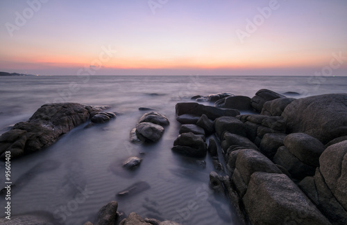 Asian seascape sunset rayong Thailand.