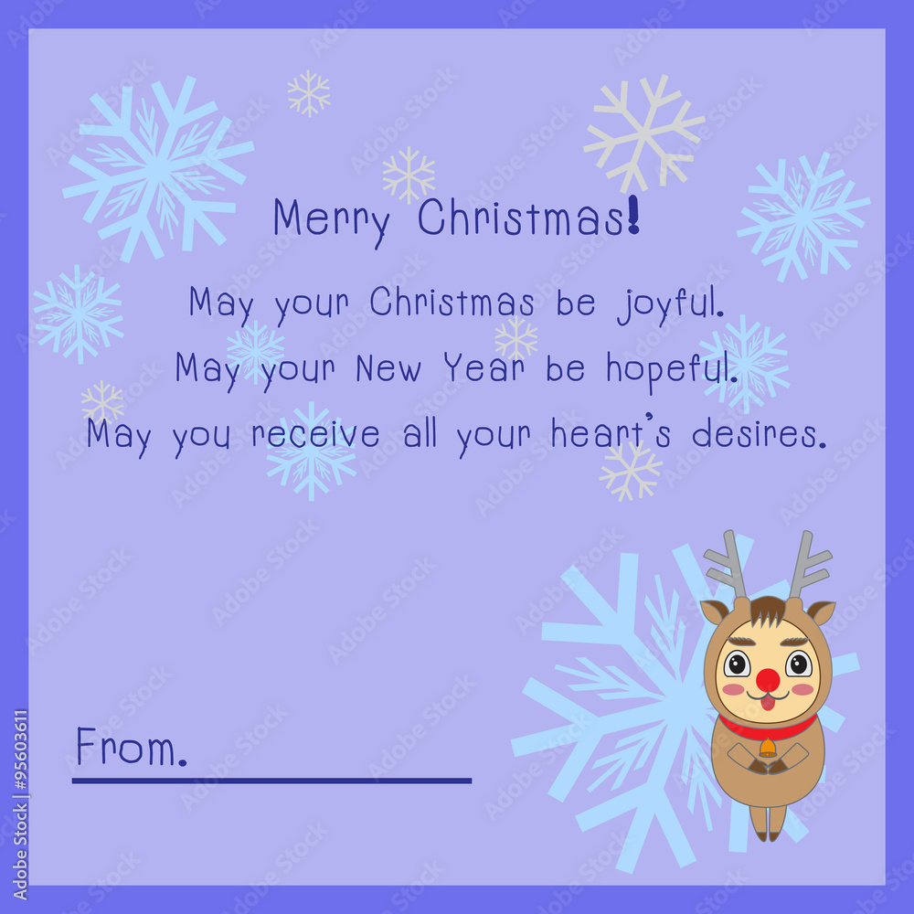 Merry Christmas postcard ornament decoration background