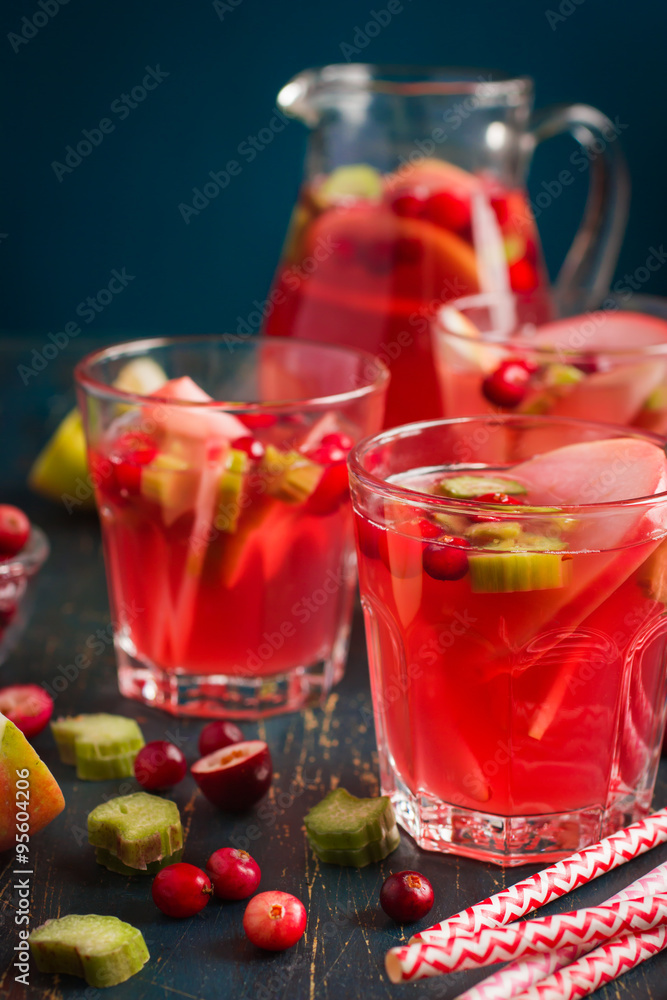 Apple, cranberry and rhubarb drink, Apple, cranberry and rhubarb drink,