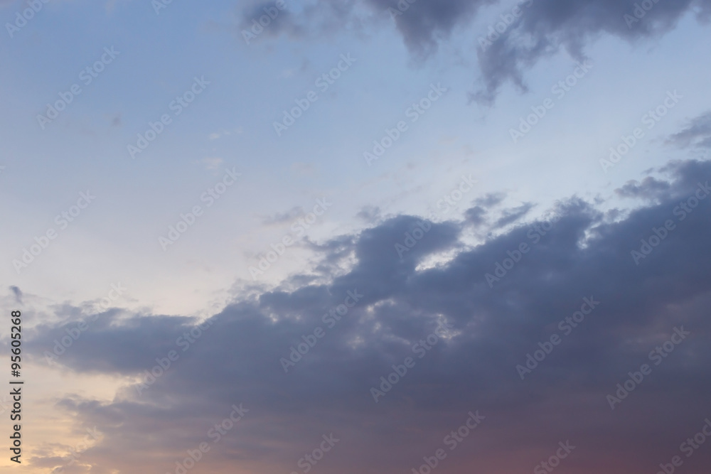 twilight sunset sky with colorful cloud