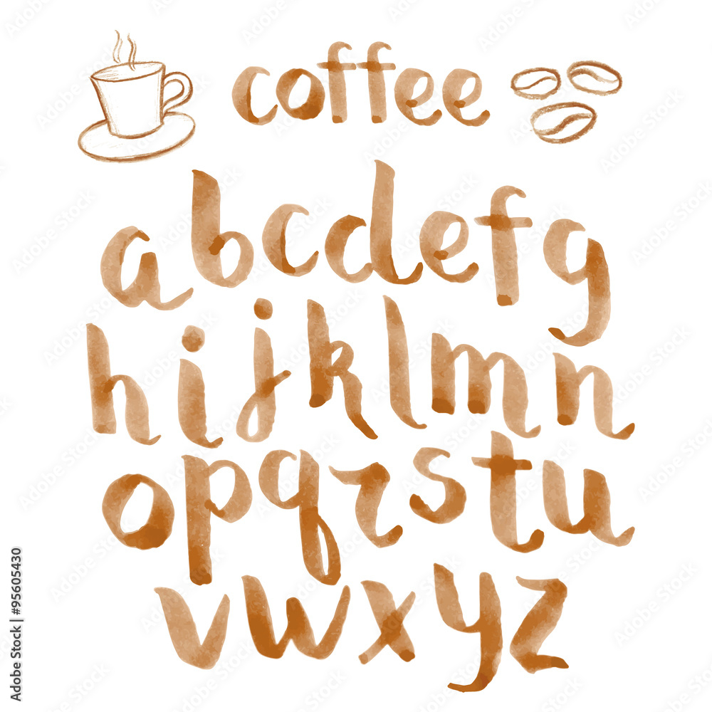 Watercolor hand drawn font Watercolor hand drawn font