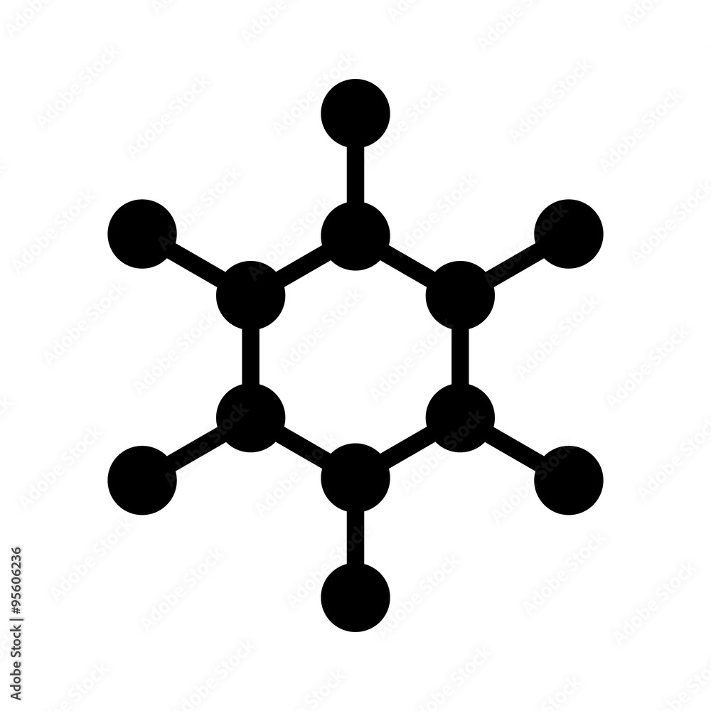 Carbon molecule flat icon for apps and websites Carbon molecule flat icon for apps and websites