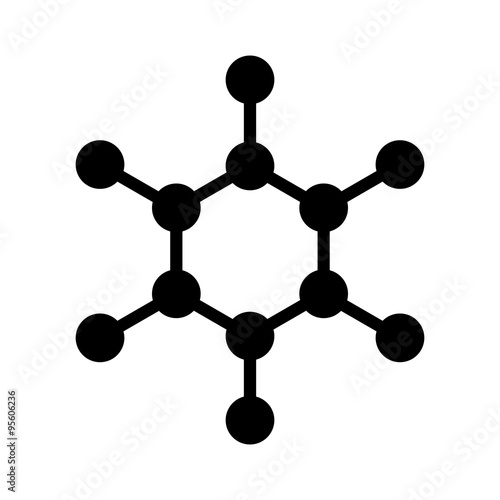 Carbon molecule flat icon for apps and websites