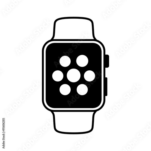 Smart watch wearable with apps flat icon