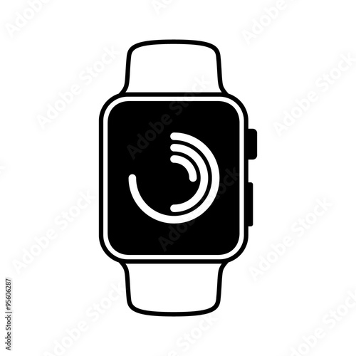 Smart watch wearable with fitness tracking flat icon