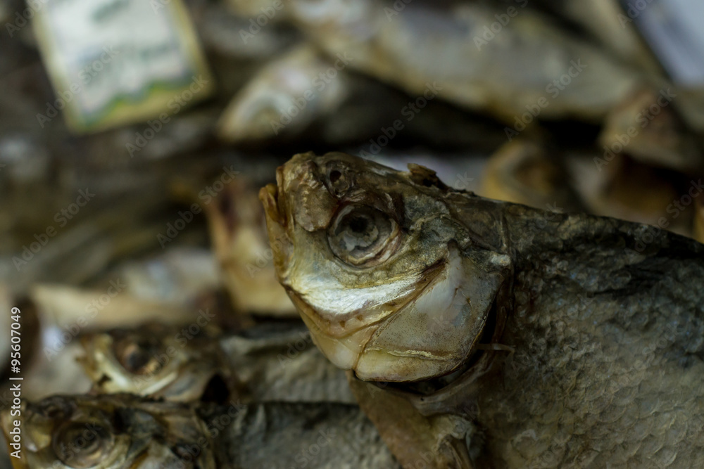 Dried Salted Fish in a Russian Shop Dried Salted Fish in a Russian Shop