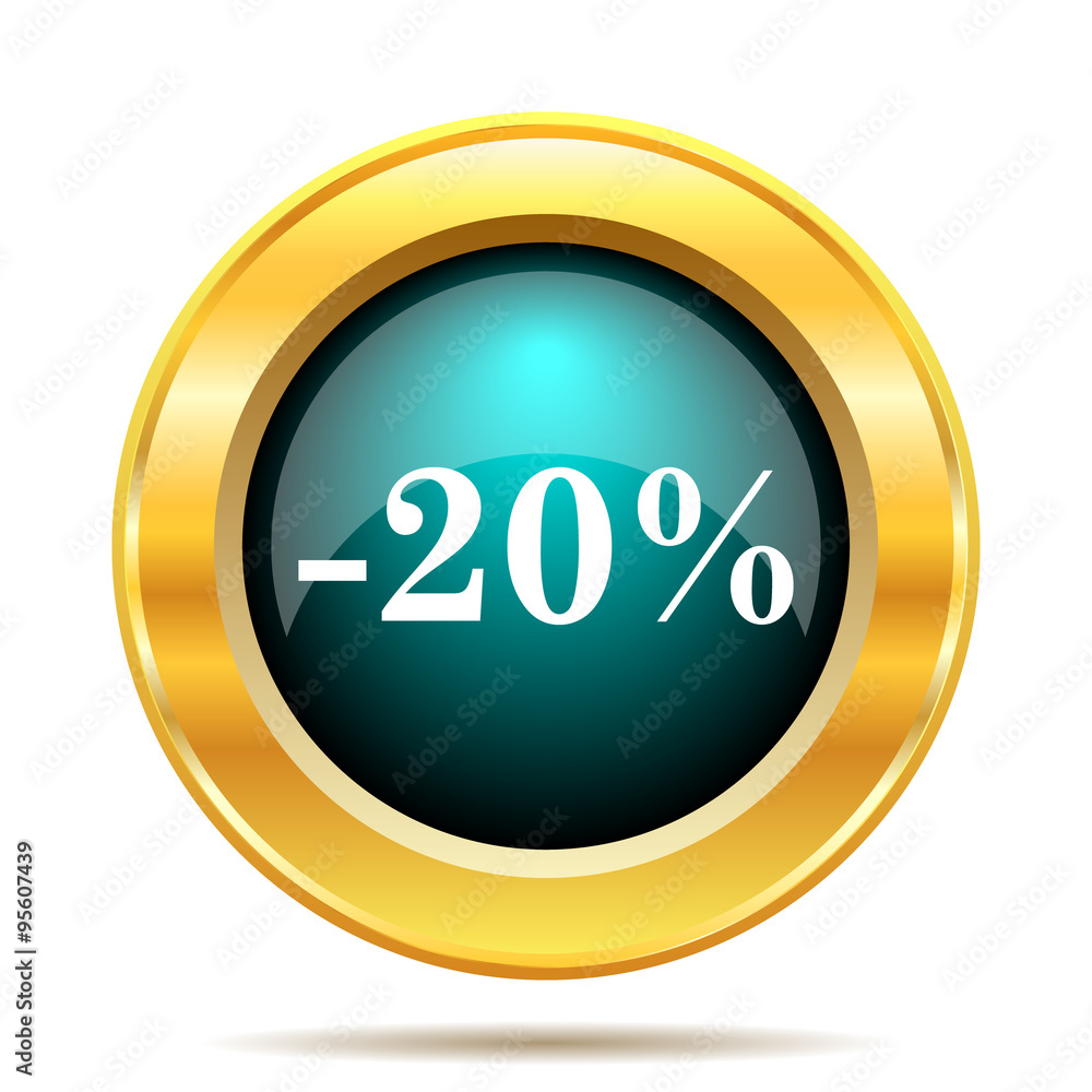 20 percent discount icon