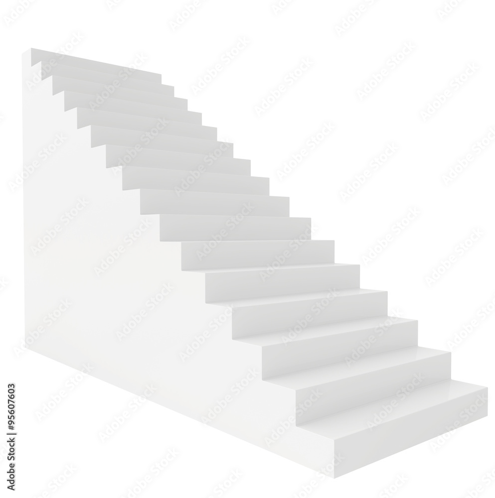 Empty stairs. Isolated on white background. Way upward Empty stairs. Isolated on white background. Way upward