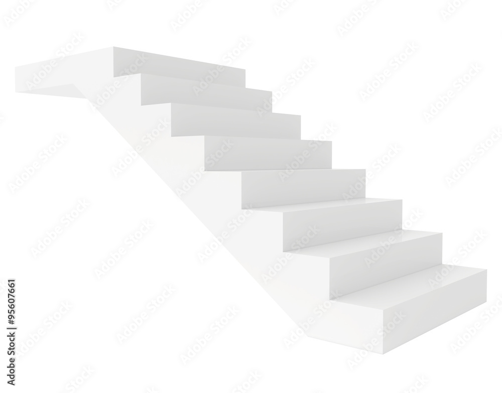 Empty stairs. Isolated on white background. Way upward Empty stairs. Isolated on white background. Way upward