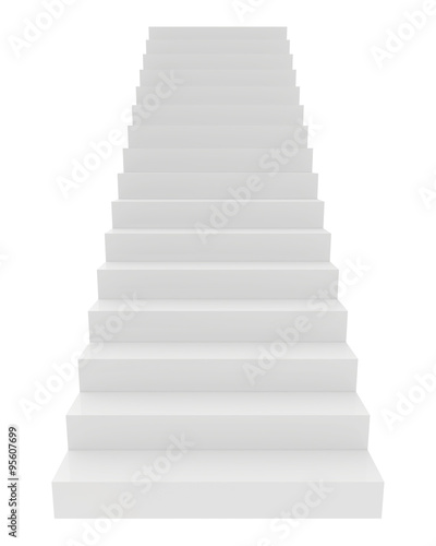 Empty stairs. Isolated on white background. Way upward