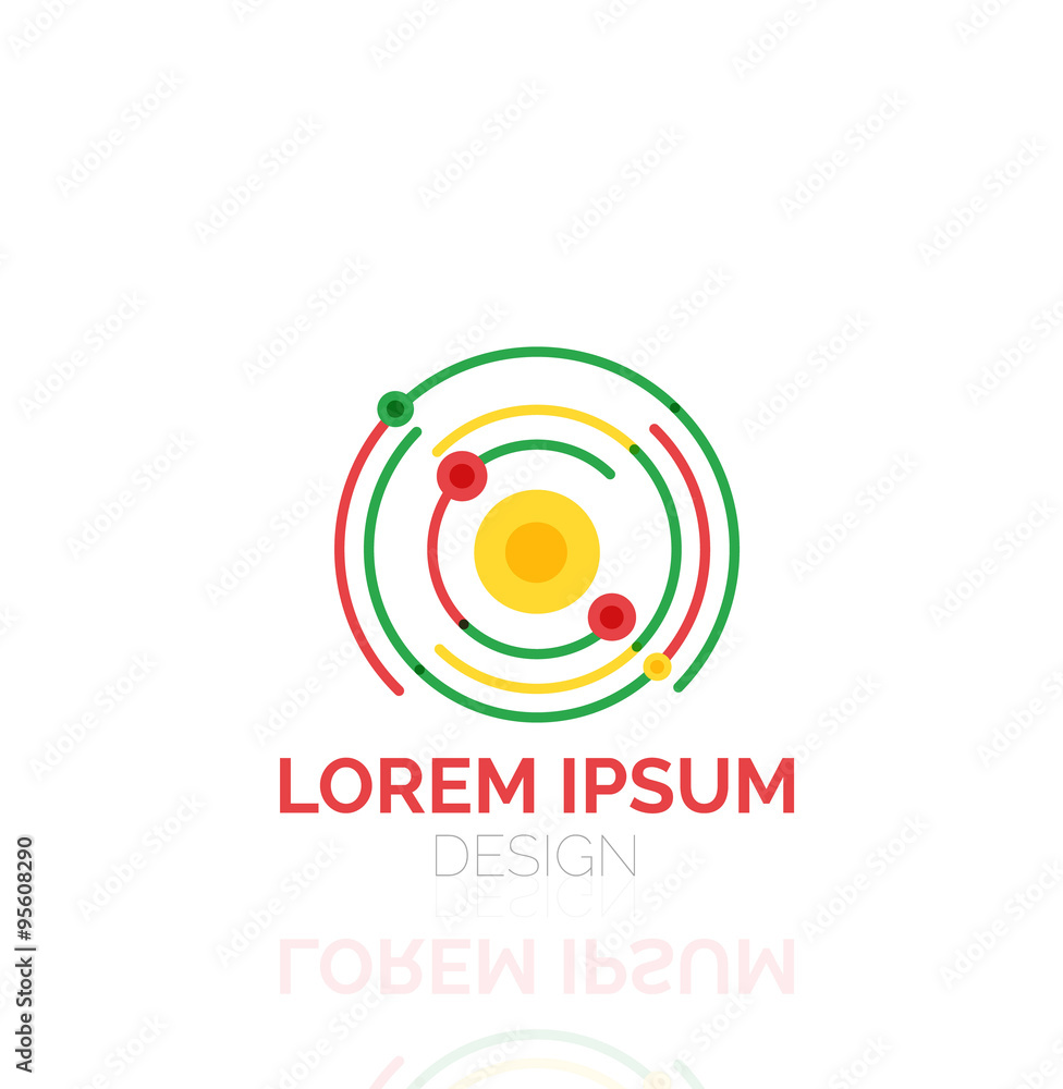 Vector swirl and circles outline minimal abstract geometric logo Vector swirl and circles outline minimal abstract geometric logo