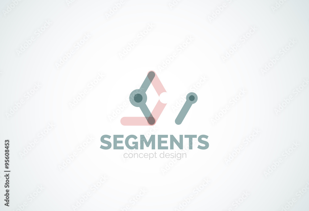 Vector outline minimal abstract geometric logo Vector outline minimal abstract geometric logo