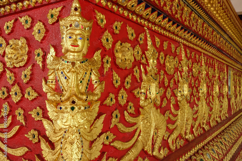 art of thai sculpture in Wat Suan Dok, thai temple in chiang mai
