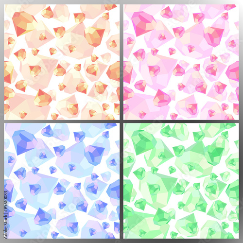 Set of four-colored diamond patterns