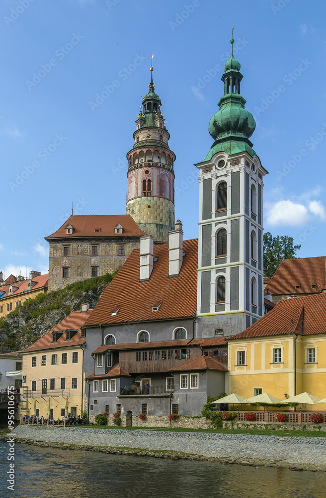 view with two tower, Cesky Krumlov