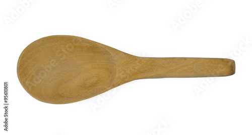 Wooden ladle on the white background