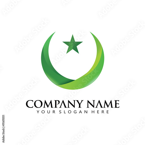 Crescent Moon and Twinkle Star Logo