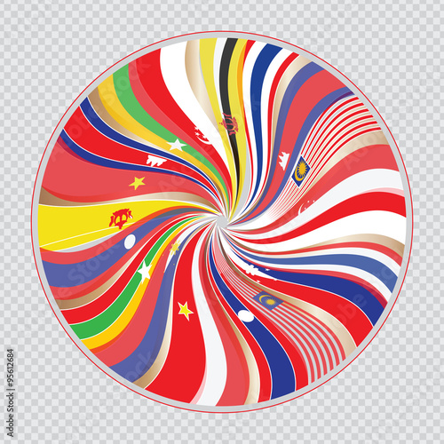 AEC or ASEAN or south east asian design element flag illustration. easy to modify