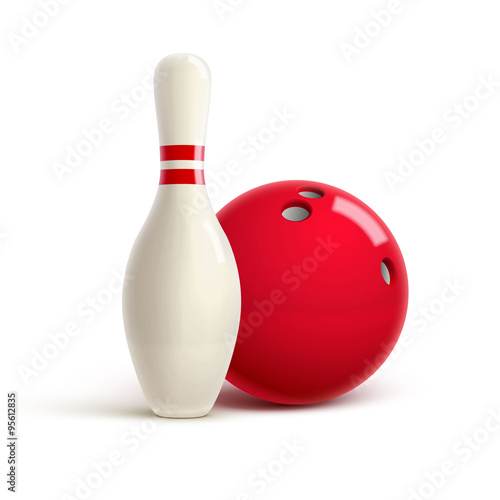 bowling realistic theme  Editable vector on white background