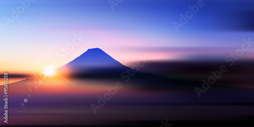 Fotografija 富士山　日の出　風景　背景