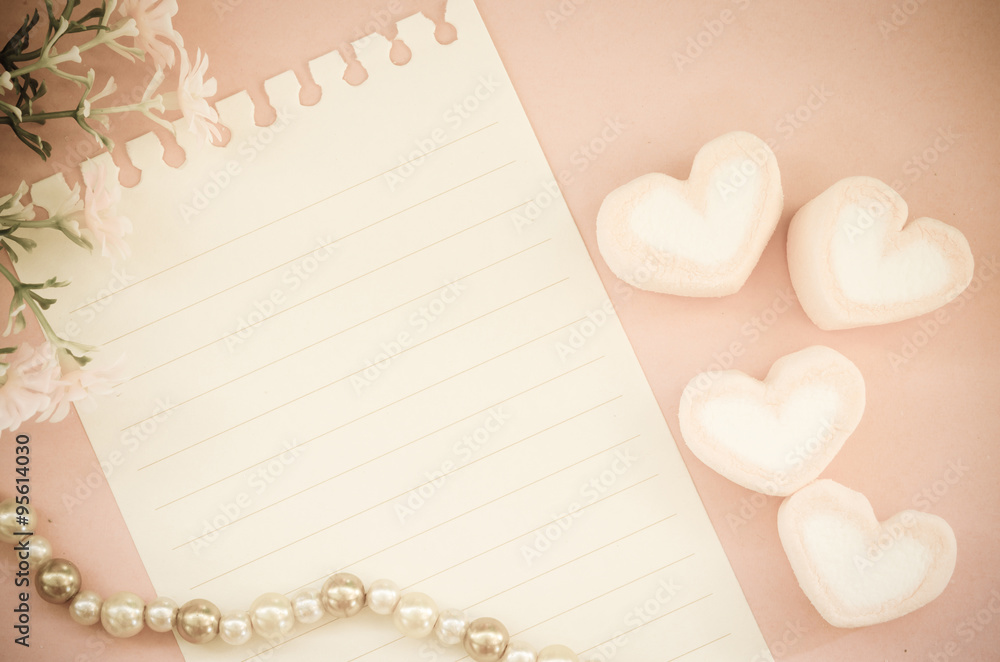 Blank notebook paper and flowers. Blank notebook paper and flowers.