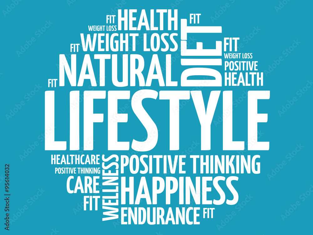 LIFESTYLE word cloud, fitness, sport, health concept Stock Vector ...