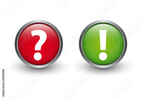 Problem Lösung Frage Antwort Fragezeichen Ausrufezeichen Button Vektor