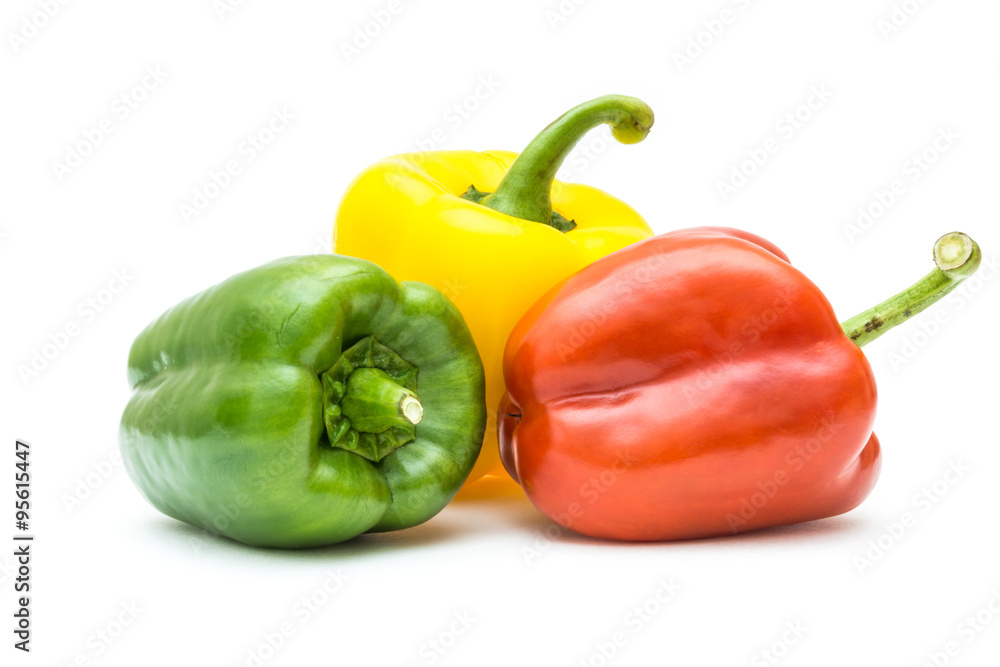 bell peppers on white background
