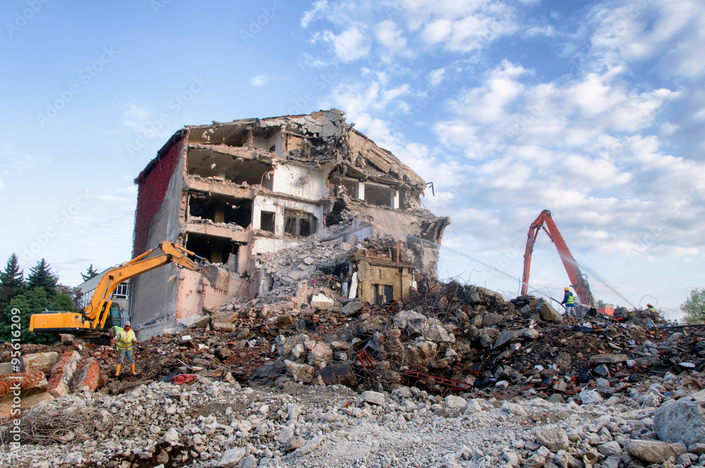 Demolition of buildings in urban Demolition of buildings in urban