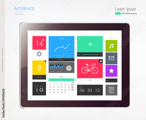 Tablet with interface template.