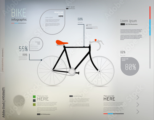 Vector bicycle and info graphic elements.