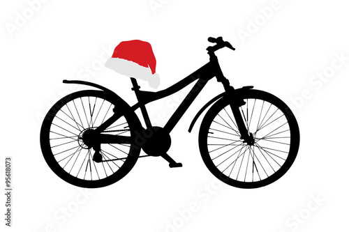 Fahrrad mit Weihnachtsmütze