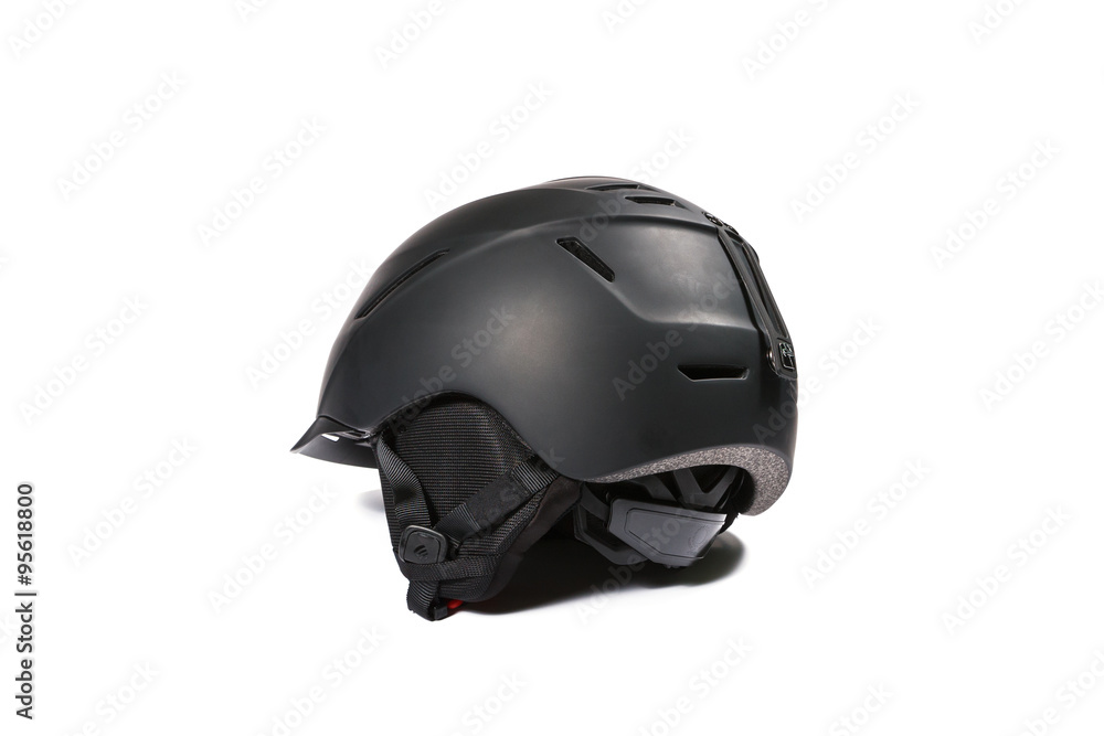Fototapeta premium Black ski and snowboard helmet