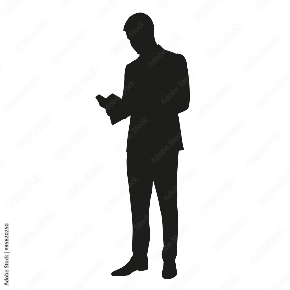 Man reading a book. Vector silhouette Man reading a book. Vector silhouette