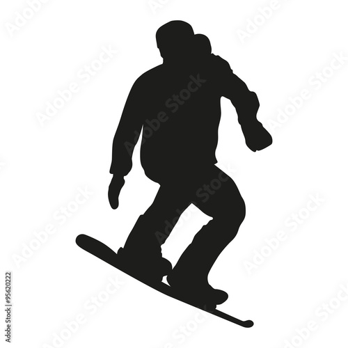 Snowboarder. Vector silhouette
