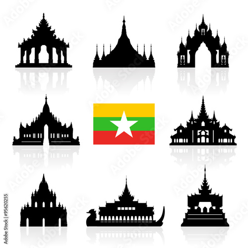 Myanmar Travel Landmarks.