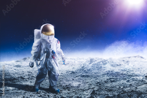 Astronaut walking on the moon