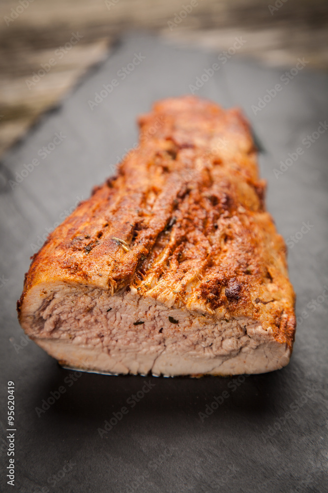 Delicious baked pork