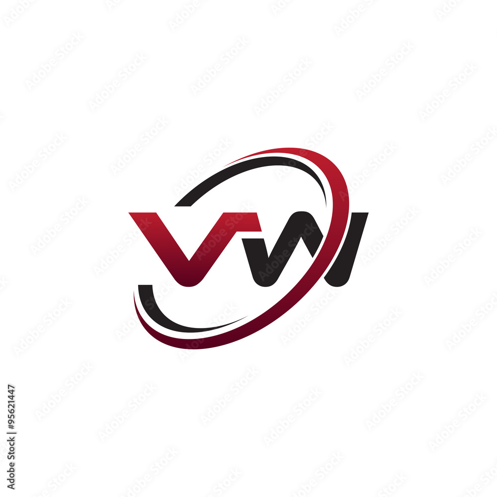 Modern Initial Logo Circle VW Modern Initial Logo Circle VW