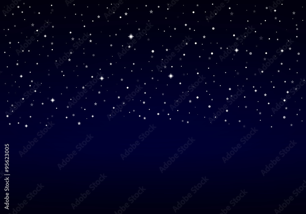 Night Sky, Snow, Stars | Christmas Background with Space for Text