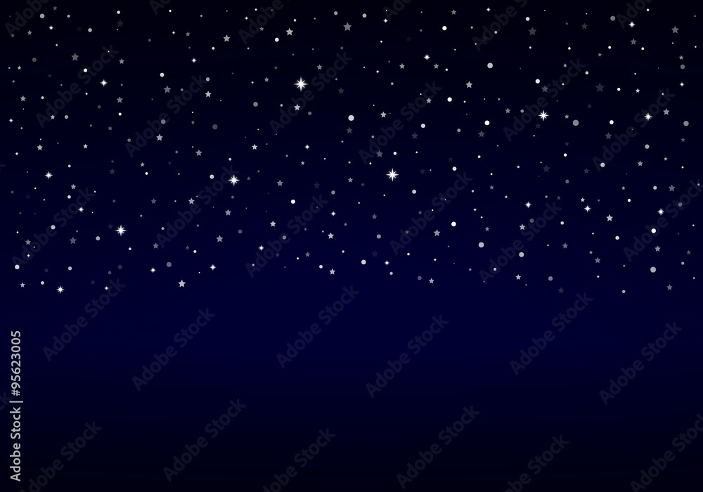 Night Sky, Snow, Stars | Christmas Background with Space for Text Night Sky, Snow, Stars | Christmas Background with Space for Text