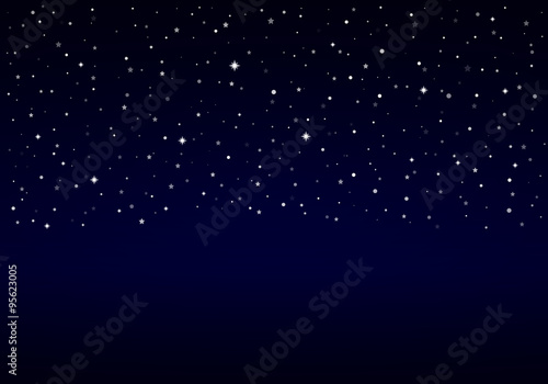Night Sky, Snow, Stars | Christmas Background with Space for Text
