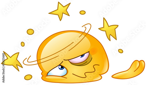 Dizzy and squashed emoticon