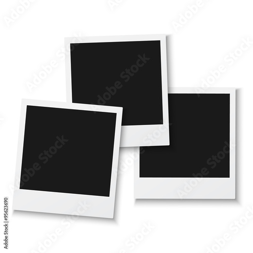 Set of Vintage Photo Frame Isolated on White Background. Retro P