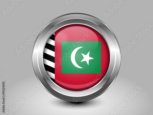 Free Download Maldives Variant Flag. Metal Round Icon - GFXLoad