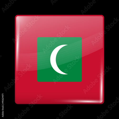 Flag of Maldives. Glassy Icon Square Shape Free Download Flag of Maldives. Glassy Icon Square Shape - GFXLoad