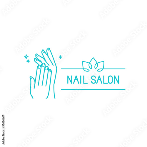 Vector loog design template in trendy linear style