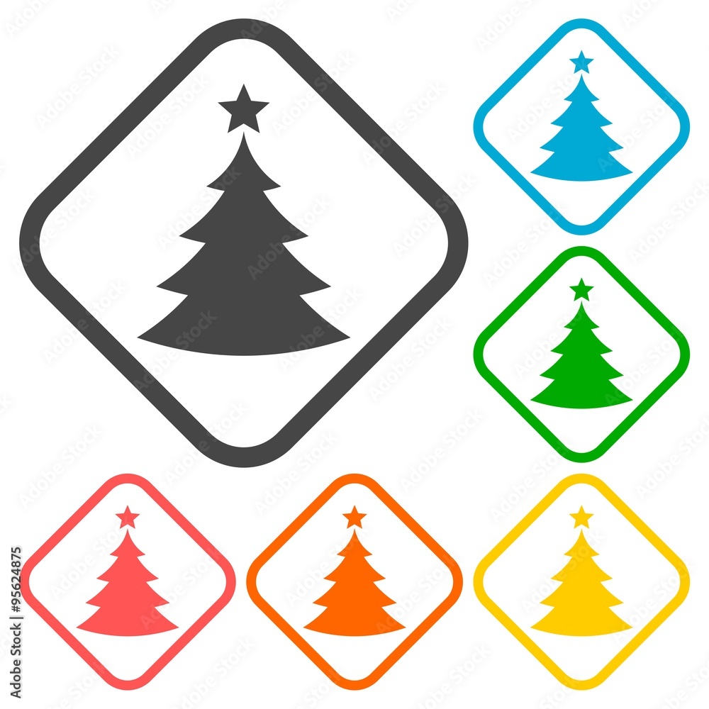 Vector Christmas tree icons Vector Christmas tree icons