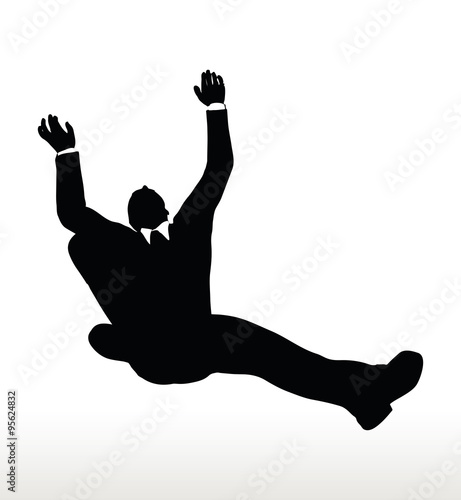 silhouette of businessman falling