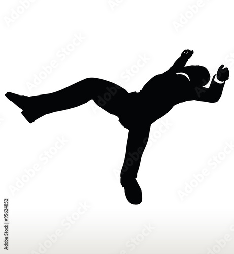 silhouette of businessman falling